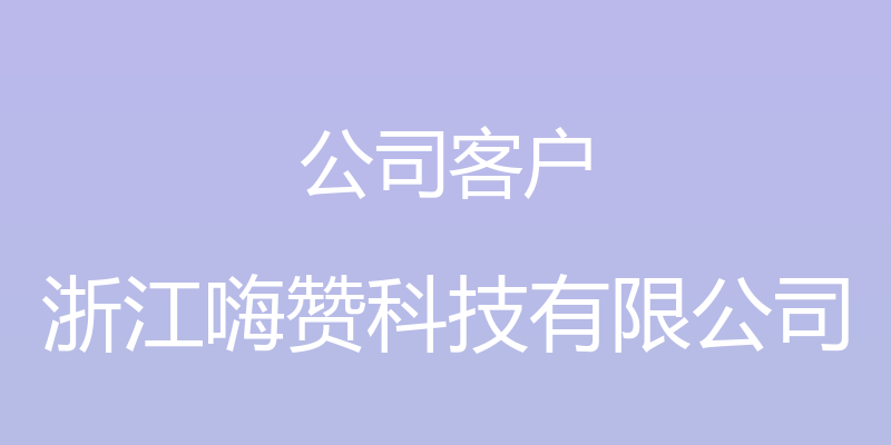 公司客户 - 浙江嗨赞科技有限公司