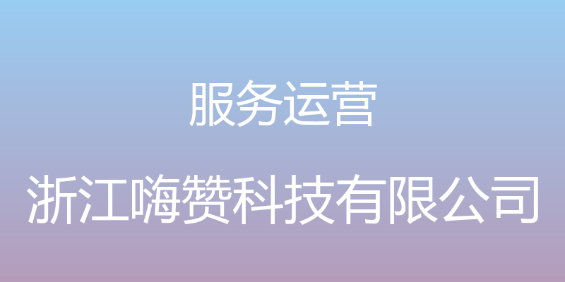 服务运营 - 浙江嗨赞科技有限公司